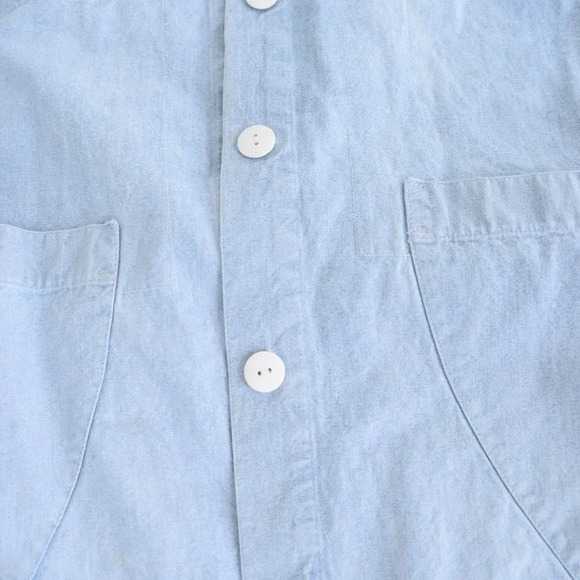 Vintage Green Village Blue Chambray Button Down Jacket 40 - Picture 10 of 16